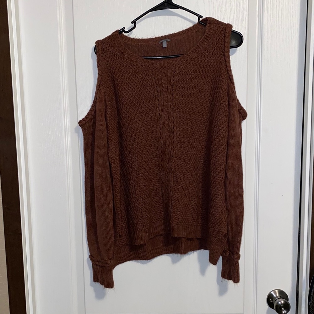 Cold shoulder sweater